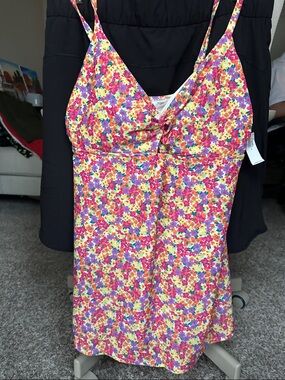 Old Navy Multicolor Floral Swimsuit in Pink, Purple & Yellow